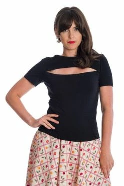 Banned Rose Jersey Top -Clorhing Shop 06 29 TP10430BLK 20 0379 300x