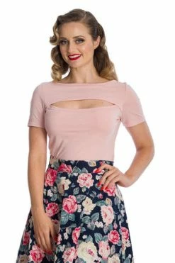 Banned Rose Jersey Top -Clorhing Shop 06 29 TP10430PINK 0206 300x