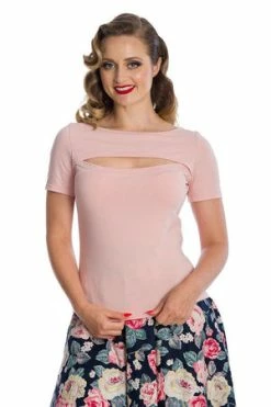 Banned Rose Jersey Top -Clorhing Shop 06 29 TP10430PINK 0210 300x