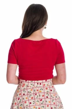 Banned Rose Jersey Top -Clorhing Shop 06 29 TP10430RED 20SK25356CREAM 0341 300x