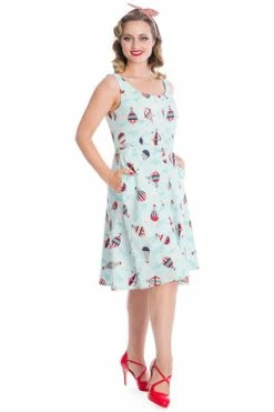 Banned Vintage Globe Button Dress -Clorhing Shop 06 30 DR16665 20BLUE 1463 300x