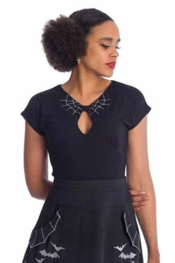 Banned Release The Spiders Top -Clorhing Shop 06 30 TP10433BLK 1582 300x