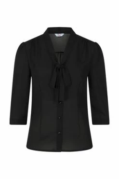 Banned Perfect Pussybow Blouse -Clorhing Shop 1564484908BL14030RBLK 20 1 300x
