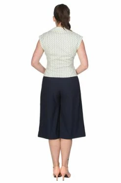 Banned Tile Print 50s Blouse -Clorhing Shop 1578475297BL14045MINT02 300x