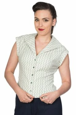 Banned Tile Print 50s Blouse