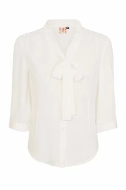 Banned Perfect Pussybow Blouse -Clorhing Shop 1579260902BL14030OFFWHT 20 1 300x