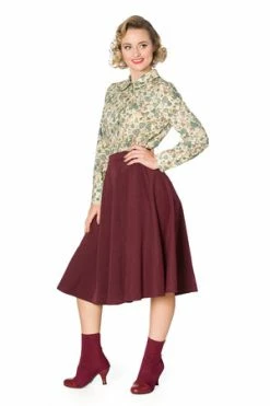 Banned Sophisticated Lady Swing Skirt 27 Banned Sophisticated Lady Swing Skirt -Clorhing Shop 1595937009SK25115AUB 01 300x