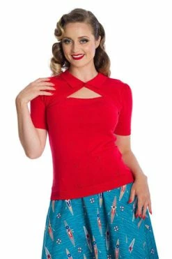Banned Beth Knit Top 20 Banned Beth Knit Top -Clorhing Shop 162747893006 29 SK25360 20TP10435RED 0025 2 300x