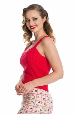 Banned Dora Strap Knit Top -Clorhing Shop 162756332006 29 TP10134RED 0611 300x