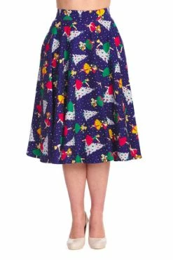 Banned Vintage Christmas Swing Skirt -Clorhing Shop 1642527172SK25382 20NAVY0260 300x