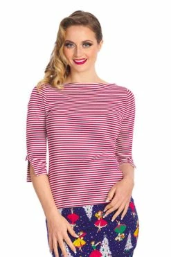 Banned Merry Xmas Stripe Top