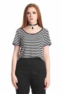 Banned Sweet Yet Spooky Stripe Top -Clorhing Shop 1642529428TP10484WHT4030 300x