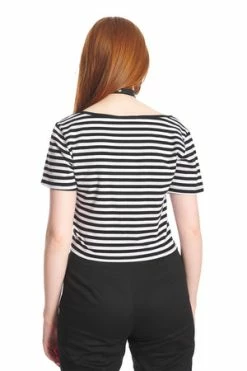 Banned Sweet Yet Spooky Stripe Top -Clorhing Shop 1642529428TP10484WHT4032 300x