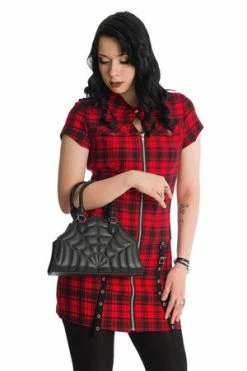 Banned Tartan Night Zip Dress -Clorhing Shop 16436283741625754301DR16447RED 0201 300x