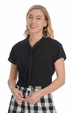 Banned Summer Ahoy Blouse -Clorhing Shop 1659038695BL14156BLK 20ST81070 20BLK 20WHT12958 300x