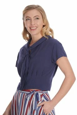 Banned Summer Ahoy Blouse -Clorhing Shop 1659038866BL14156NAVY13158 300x