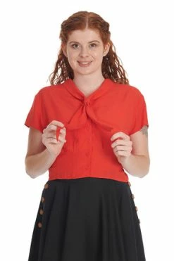 Banned Summer Ahoy Blouse -Clorhing Shop 1659041357SK25433BLK 20BL14156RED12600 300x