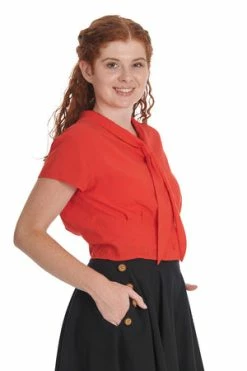 Banned Summer Ahoy Blouse -Clorhing Shop 1659041357SK25433BLK 20BL14156RED12602 300x