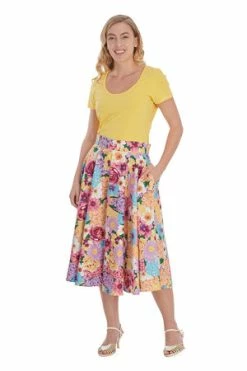 Banned Floral Zing Skirt 7 Banned Floral Zing Skirt -Clorhing Shop 1659261555TP10547YELLOW 20SK25426 2012922 300x