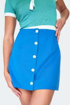 Voodoo Vixen 60s Mini Button Front Skirt -Clorhing Shop 60s mini button front skirt ska 3750 04.1382 300x