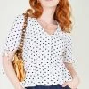 Voodoo Vixen Alice Polka Dot Peplum Blouse