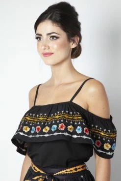 Voodoo Vixen Anna Embroidered Ruffle Top -Clorhing Shop Anna Embroidered Ruffle Top Voodoo Vixen 6 300x