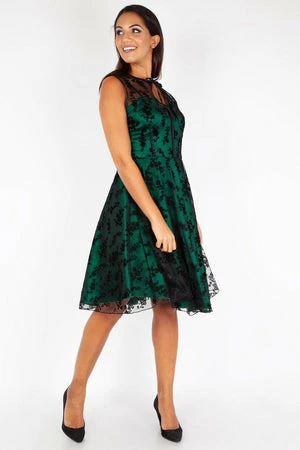 Voodoo Vixen Begonia Floral Skater Dress 3 Voodoo Vixen Begonia Floral Skater Dress - Image 3