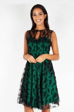 Voodoo Vixen Begonia Floral Skater Dress