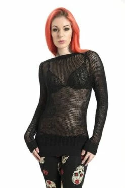 JAWBREAKER Black Or Pink Mesh Sweatshirt -Clorhing Shop Black or Pink Mesh Sweatshirt Jawbreaker 6 300x