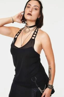 JAWBREAKER Chiffon Ladder Straps Top