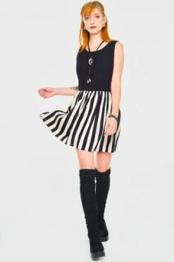JAWBREAKER Circ Le Soir Striped Skater Dress -Clorhing Shop Circ Le Soir Striped Skater Dress Jawbreaker 4 300x