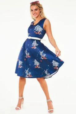 Voodoo Vixen Colbie Dress In Coral Print -Clorhing Shop Colbie Dress In Coral Print Voodoo Vixen 3 300x