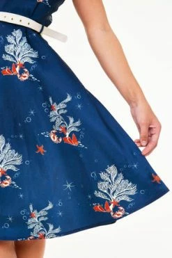 Voodoo Vixen Colbie Dress In Coral Print -Clorhing Shop Colbie Dress In Coral Print Voodoo Vixen 5 300x