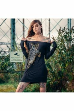 Toxico Crows Longsleeve Dress