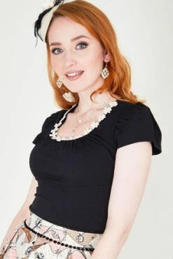 Voodoo Vixen Debbie Daisy Trim Top