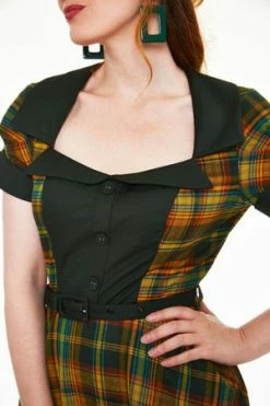 Voodoo Vixen Ella Tartan Flared Dress -Clorhing Shop Ella Tartan Flared Dress Voodoo Vixen 5 300x