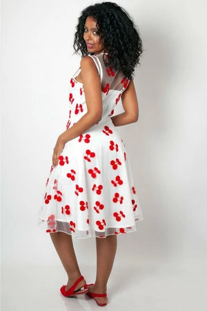 Voodoo Vixen Fanny Ann Cherry Embroidery Dress 2 Voodoo Vixen Fanny Ann Cherry Embroidery Dress - Image 2