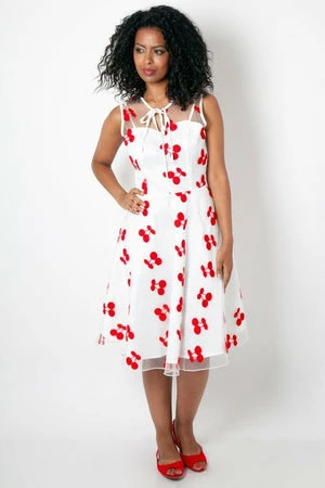 Voodoo Vixen Fanny Ann Cherry Embroidery Dress 3 Voodoo Vixen Fanny Ann Cherry Embroidery Dress - Image 3