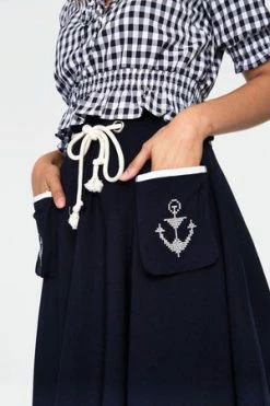 Voodoo Vixen Florence Anchor & Rope Flare Skirt -Clorhing Shop Florence Anchor Rope Flare Skirt Voodoo Vixen 5 300x