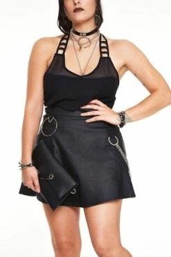 JAWBREAKER Gored Skirt With O-ring Detail