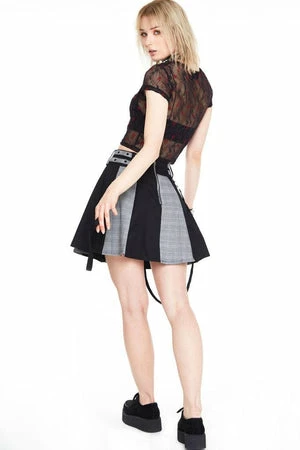 JAWBREAKER Houndstooth Check Half & Half Bondage Skirt 3 JAWBREAKER Houndstooth Check Half & Half Bondage Skirt - Image 3
