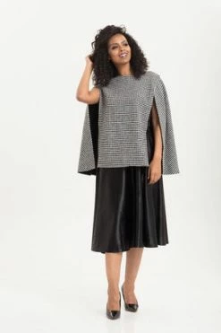 Voodoo Vixen Josephine Houndstooth Cape -Clorhing Shop Josephine Houndstooth Cape Voodoo Vixen 3 300x