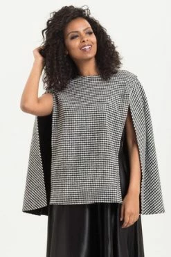 Voodoo Vixen Josephine Houndstooth Cape