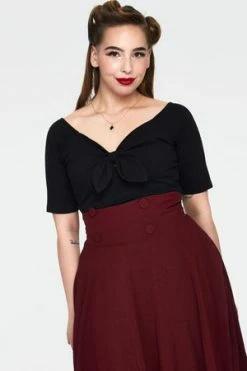 Voodoo Vixen Knit Pullover Black Top With Tie At CF -Clorhing Shop Knit Pullover Black Top With Tie At CF Voodoo Vixen 6 300x