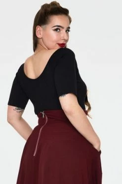 Voodoo Vixen Knit Pullover Black Top With Tie At CF -Clorhing Shop Knit Pullover Black Top With Tie At CF Voodoo Vixen 7 300x