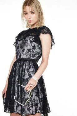 JAWBREAKER Lace Overlay Collar Dress
