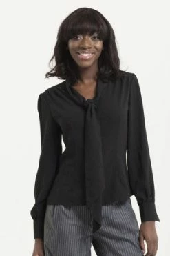 Voodoo Vixen Madeline 40s Black Blouse