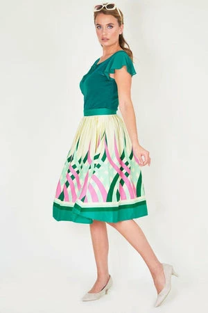 Voodoo Vixen Mia Colour Wheel Border Print Flare Skirt 3 Voodoo Vixen Mia Colour Wheel Border Print Flare Skirt - Image 3