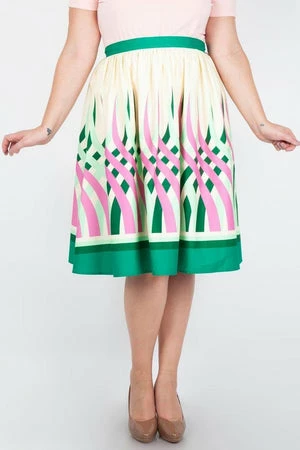 Voodoo Vixen Mia Colour Wheel Border Print Flare Skirt 4 Voodoo Vixen Mia Colour Wheel Border Print Flare Skirt - Image 4