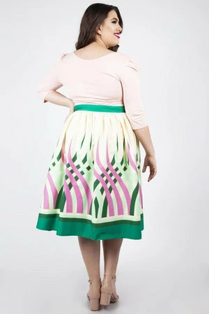 Voodoo Vixen Mia Colour Wheel Border Print Flare Skirt 5 Voodoo Vixen Mia Colour Wheel Border Print Flare Skirt - Image 5